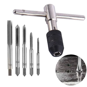 Screw Taps T-Type Wrench Drill Set Tapping Threading Tool Thread Plug Tap - Picture 1 of 12