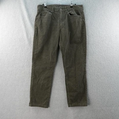 Bonobos Mens 34x34 Olive Green Corduroy Pants Straight Leg Flat Front Stretch - Image 1 of 4