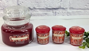 NEU MENGE 4!🎄Yankee Candle *Cranberry Pfefferminzglas Glasdeckel 9,5oz SmallVotives - Bild 1 von 8
