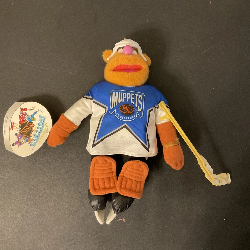 1995 CANADA MCDONALDS MUPPETS NHL FOZZIE 11" HOCKEY PLUSH FIGURE JIM HENSON VTG - Image 1 of 1