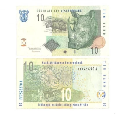 South Africa 10 Rand 2004 Rhino Banknote World Paper Money Collection Currency - Image 1 of 4