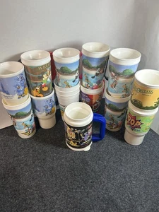 Lot of 12 Vintage 90s Disney World Park Resort Plastic Souvenir Travel Mugs - Picture 1 of 4