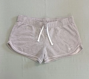 Women's Nike Grey Cotton Shorts Size Large White Trim & Drawstring Gray Nike - Picture 1 of 24
