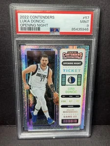 2021-22 Panini Contenders Luka Doncic FOTL /25 Mavericks Lakers PSA 9 Mint - Bild 1 von 4
