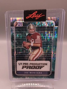2024 Leaf Pro Set Joe Montana Blue Shimmer Pre-Production PROOF 1/1 - Bild 1 von 2
