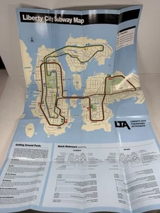 Grand Theft Auto IV Liberty City U-Bahn Karte Poster Authentic OEM Rare - Bild 1 von 4