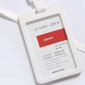 Hard Plastic Cover Neck Strap ID Badge Business Work Card Holder Lanyard Name - Picture 1 of 26