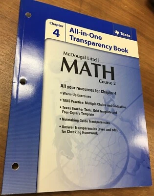 McDougal Littell Math Course 2, Chapter 4 Transparency Book - Image 1 of 4