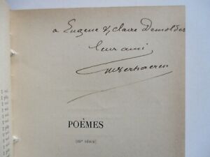 Emile VERHAEREN - Poèmes - EO Envoi Signé au couple DEMOLDER 1898 Relié Rare