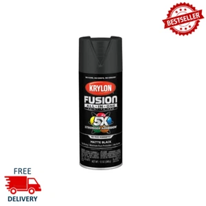 Krylon Fusion All-In-One Spray Paint, Matte Black, 12 Oz Matte Black Spray Paint