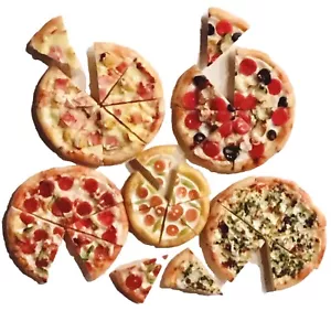 Barbi Dollhouse Miniature Food Mini Pizza Slices Mixed Tiny Lot 👻🧲8pc U Choose - Picture 1 of 14