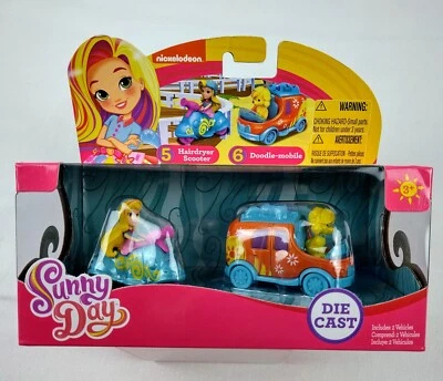 NICKELODEON SUNNY DAY HAIRDRYER SCOOTER & DOODLE-MOBILE DIE CAST VEHICLE, 2 PACK - Image 1 of 3