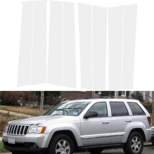 For Jeep Grand Cherokee WK 2005-2010 8pcs Silvery Pillar Posts Door Trim Cover - Picture 1 of 12