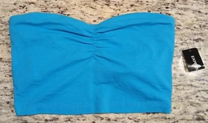 Express Cropped Bralette Medium Sexy Stretch Turquoise Lightly Lined Wireless - Picture 1 of 11