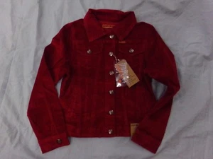 Girl's Size Small JUDY BLUE Designer Barn Red Corduroy Coat NEW - Picture 1 of 3