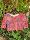 River Island Red Tapestry Print Crop Top Size 12