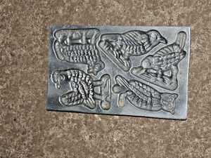 Schaf Vögel Hahn oder Huhn Vintage Spekulatius Model Brett aus Leichtmetall - Bild 1 von 3