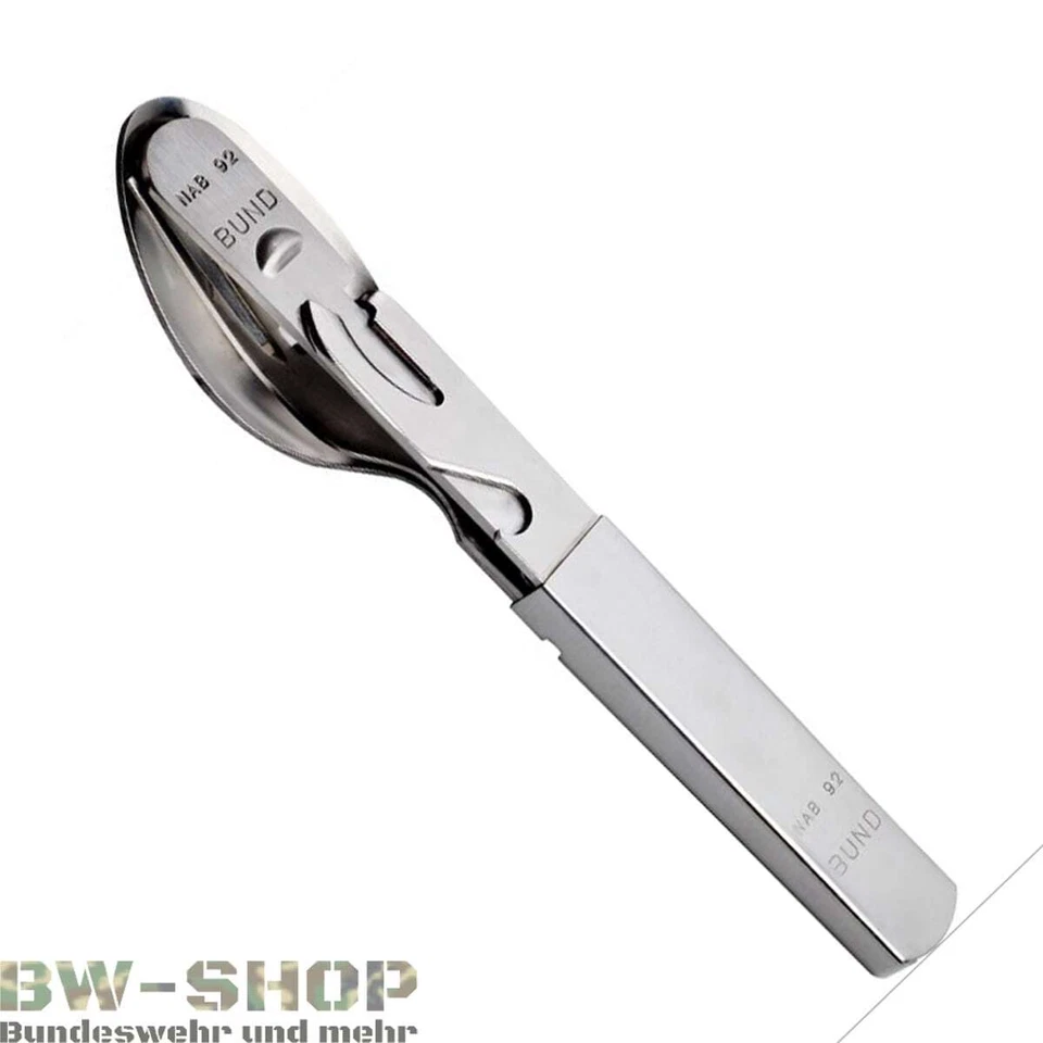 BUNDESWEHR FELD-ESSBESTECK SCHWER 4-TEILIG BW BESTECK OUTDOOR ARMEE FELDBESTECK - Bild 1 von 1