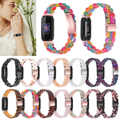 For Fitbit Inspire 3 Fashion Luxury Resin Strap Stainless Steel Watch Band - Image 1 of 4