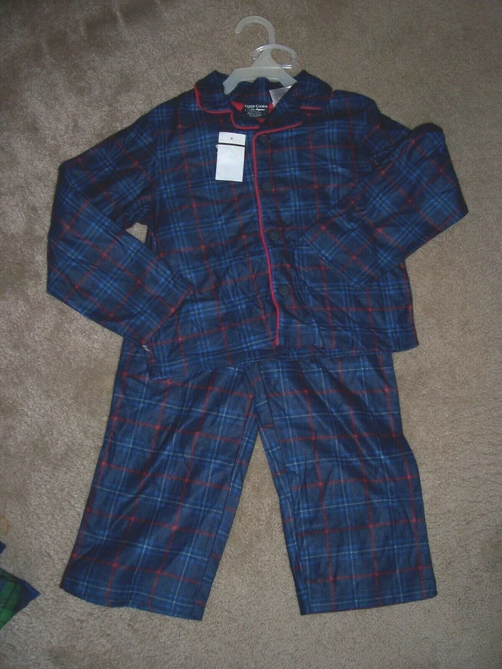 Pijama a cuadros azul/rojo Faded Glory talla XS 4-5 NUEVO CON ETIQUETAS para niños Foto 1 de 1