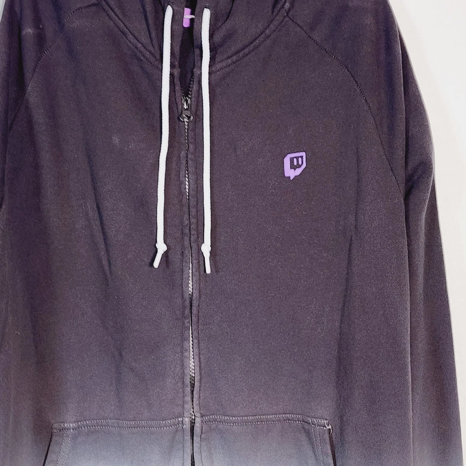 TWITCH Gamer Partner Gris Desteñido Sudadera con Capucha Sudadera Talla L L L L Lona Cremallera Foto 1 de 4