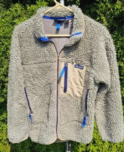 Vintage Patagonia Deep Pile Fleece Grey Jacket Made In USA Jr 12 / Lady Small - Picture 1 of 11