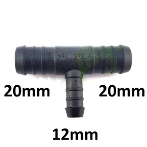 Conector de tubería de manguera de tubo de púas T-Piece 20 mm- 12 mm montaje unificador aire agua - Imagen 1 de 3