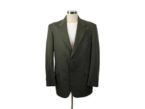 Vintage 90s Blazer 42L Dark Green Wool Blend Suit Coat Jacket Kilburne & Finch - Picture 1 of 5