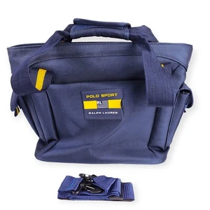 Polo Sport Ralph Lauren Tote Style Cabin Bag - Blue/Yellow - Vintage Y2K - Foto 1 di 7