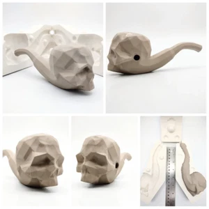 6" Sherlock Polygonal Skull Pipe Mold Slip Casting plaster mold - Picture 1 of 24
