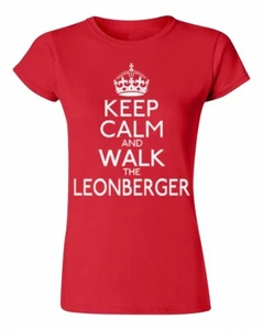 Keep Calm Walk Leonberger Dog Ladies T-Shirt Gift CLEARANCE Christmas Present - Picture 1 of 2