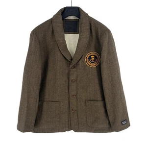 RRP €150 Levi's Men Brown Jasper Club Sherpa Blazer Jacket Coat Size S - Picture 1 of 14