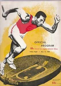 LOS ANGELES COLISEUM RELAYS 1959 PROGRAM-RAFER JOHNSON,DUMAS,GUTOWSKI,ETC - Picture 1 of 4
