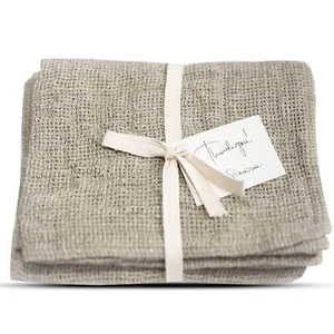 Pure 100% Linen Hand Towels - Rough Linen Towels 2-Pack 12"x29"-Inch Checkere... - Picture 1 of 9