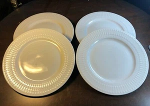 Vier (4) Gourmet Basics by Mikasa "ADINA" 10-3/4" Speiseteller weiß Porzellan - Bild 1 von 12