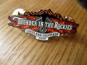 2007 THUNDER IN ROCKIES BIKIER MOTORCYCLE LOVELAND Vintage Pin COLORADO - Picture 1 of 2