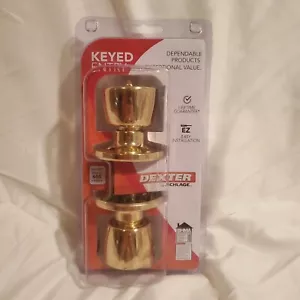 Dexter by Schlage J40BYR605 Byron Bed and Bath Knob, Bright Brass - Picture 1 of 3