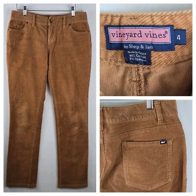 Pantalones de Pana Elásticos Vineyard Vines Talla 4 Boho Marrón Otoño Otoño Pierna Recta  Foto 1 de 4