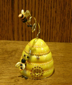 Jeweled Trinket Box from Kubla Crafts #KC3439 BEE HIVE, 3.75" NEW/Box - Picture 1 of 3