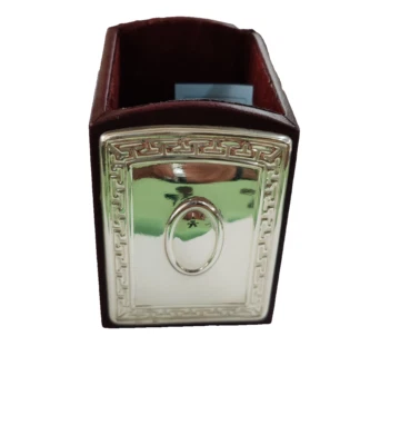 RUBINO-PORTAPENNE IN PELLE E ARGENTO - Immagine 1 di 3