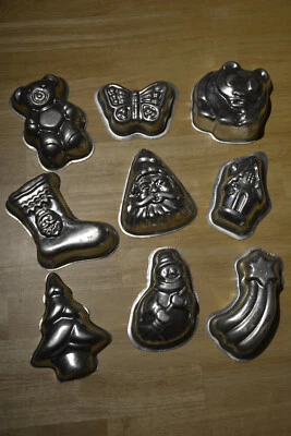 Backformen Set - 9 Motivbackformen - Weihnachten Tiere - Metall - sehr gut - Bild 1 von 4