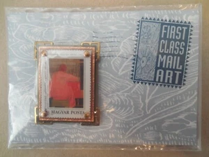 NEW "First Class Mail Art" Stamp Brooch Pin: Ferenczy Noemi Magyar Posta - Picture 1 of 3