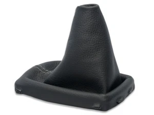 PARA VOLVO S60 II V60 XC60 FUNDA PALANCA DE CAMBIOS CUERO NEGRO COSTURAS GRIS - Imagen 1 de 5