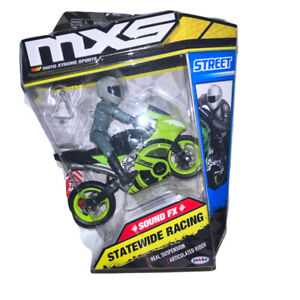 Jakks MXS Series 2 Street Bike Motorcycle Die Cast Sound FX Rare Green Bike