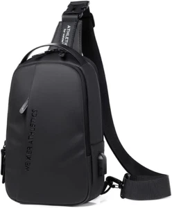 Sling Bags Brusttasche Schultertasche Crossbody Bags mit USB-Ladeanschluss (schwarz) - Bild 1 von 1