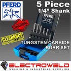 5 x PFERD 1/4" Tungsten Carbide Burr Set Drill Rotary Deburring C3 Plus 26005693