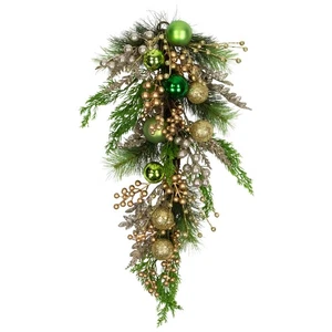 Northlight Kugel Ornamente und Beeren glitzernd künstlich Weihnachten Swag - 25" - Bild 1 von 9