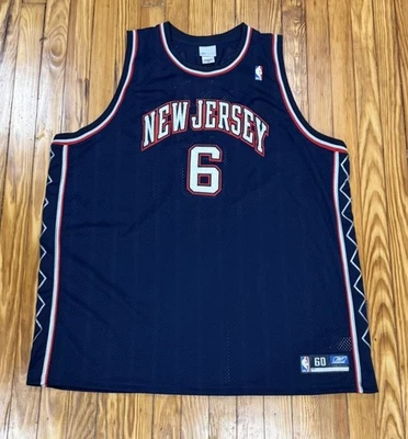 Vintage Mens Reebok New Jersey Nets Kenyon Martin #6 Authentic Jersey Size 60 - Image 1 of 4