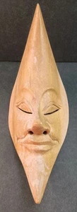 Handgefertigte himmlische geschnitzte Holzmaske Wandbild Mann Mond Unikat Indonesisch - Bild 1 von 8