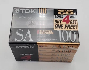 TDK SA100 - IEC II / TYPE II High Position - 4 Pack Brand NEW Sealed - Picture 1 of 7